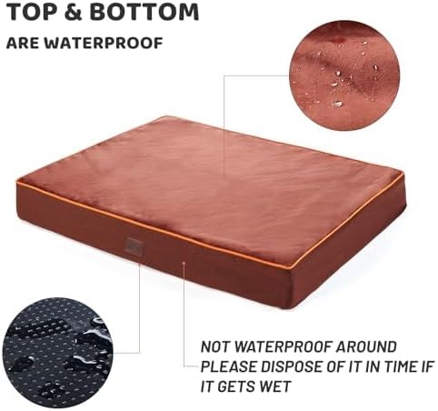 Miniatura 5 de Camas para perros impermeables L  Cama para perros para exteriores, lavable con superficie de tela Oxford, cama ortopédica de espuma para mascotas