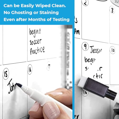 Image of Trueflair Magnetic Board Dry Erase Whiteboard for Fridge, 30 cm x 23 cm, with Black Marker, Waterproof Surface (Pack of 2 PC - A4)