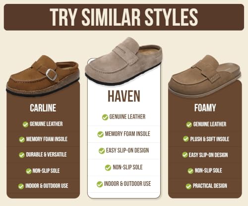 Image of Project Cloud 100% Genuine Leather Clogs for Women Footwear 2026 | Memory Foam Insole Womens Clogs; Non-Slip Outsole Mules for Women Footwear; Lightweight Women's Mules & Clogs Fall Shoes