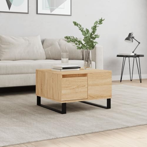 Table basse chêne Sonoma 55x55 table appoint salon rangement - 2