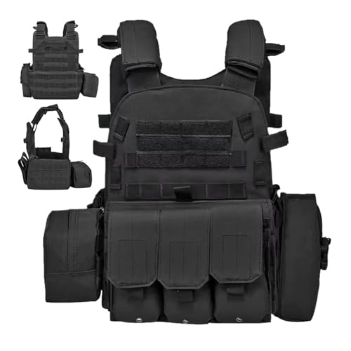 Chaleco de juvenil de tela Oxford de 17.72 pulgadas, chaleco táctico para niños, uniforme de combate militar para jugar al aire libre, chaleco inflable ajustable para paintball para niños y