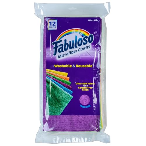Image of Fabuloso Microfiber Cleaning Cloths, Rainbow, 13x13 in, 12 Count