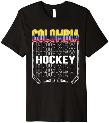 Colombia Ice Hockey Fans Jersey Colombian Flag Puck Sticks Premium T-Shirt