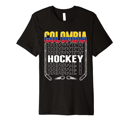 Colombia Ice Hockey Fans Jersey Colombian Flag Puck Sticks Premium T-Shirt #TOP8