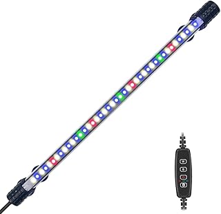 VARMHUS Tauchen Aquarium Licht,Aquarium LED Beleuchtung mit Timer Auto On/Off Dimm-Funktion,3 Lichtmodi Dimmbar,10 Helligkeitsstufen optional&3Stufen der Zeitschleifenfunktion 42LED-RGB 37cm