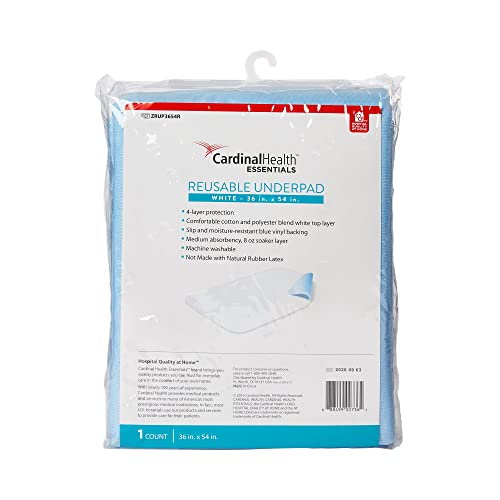 Cardinal Health Essentials Reusable Underpad Polyester / Rayon 36X54 ZRUP3654R 3 Pads