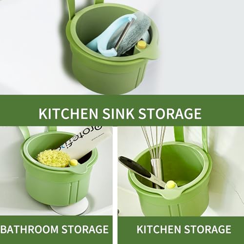 Miniatura 3 de Colador De Fregadero Colgante, Cesta De Filtro Para Fregadero, Colador De Plástico Para Grifo Colgante Con Cierre A Presión, Para Lavar Y Filtrar Alimentos En La Cocina