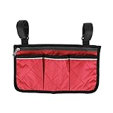 Joyzan Wheelchair Side Bag, Walkers Armrest Storage Pouch Multiple Pockets Carry Organizer Accessories for Electric Manual Power Rollators Mobility Scooter Elderly Seniors Adults Portable Travel Tote