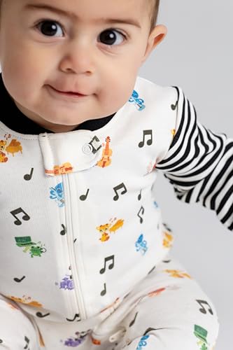 Image of MONICA + ANDY One Piece Baby Pajamas, 100% Organic Baby Clothes for Girls and Boys, Sizes For Newborn and Infant