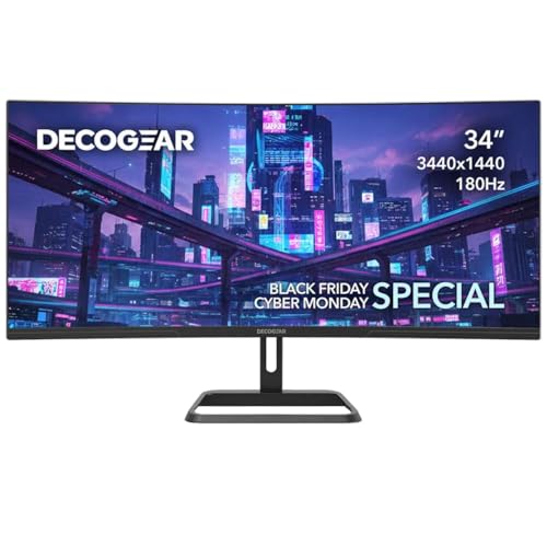 Deco Gear 34” Ultrawide Curved Monitor | 3440x1...