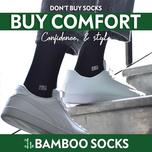 Image of The Sock Street Bamboo Crew Socks for Men Combo | Full Calf Length Premium Bamboo | Odour-Free, Breathable & Durable | Cushioned Base & Anti-bacterial | 3X Softer than Cotton Socks | Pack of 3