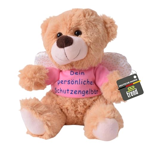 TE-Trend Schutzengel Kinder Plüsch Engel Kuscheltier Schutzengelbär Glücksbär Teddy Teddybär Glücksbringer Geschenk Rosa