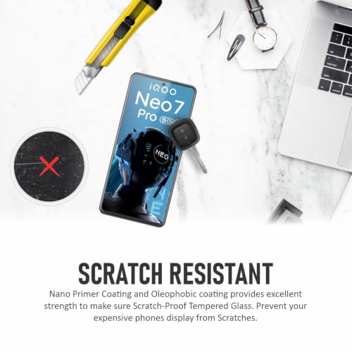 Image of SupCares Tempered Glass for iQOO Neo 7 Pro, iQOO Neo 7, iQOO 11 and iQOO 9T (6.78 Inch) With Installation Kit | 9H Edge to Edge Screen Protector | Black
