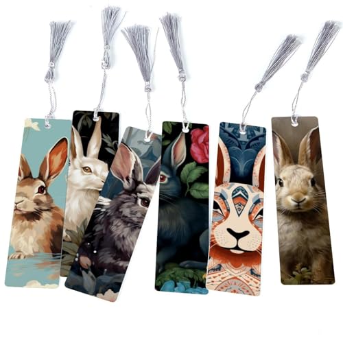 Marque-page lapin : lot de 6 signets élégants pour lecture passionnée