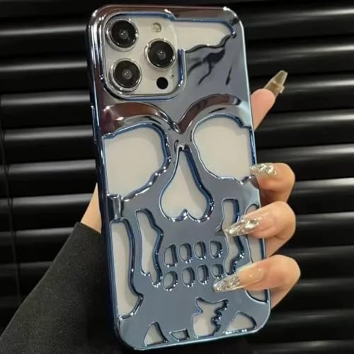 Coque iPhone 13 Pro antichoc avec placage bleu métallisé