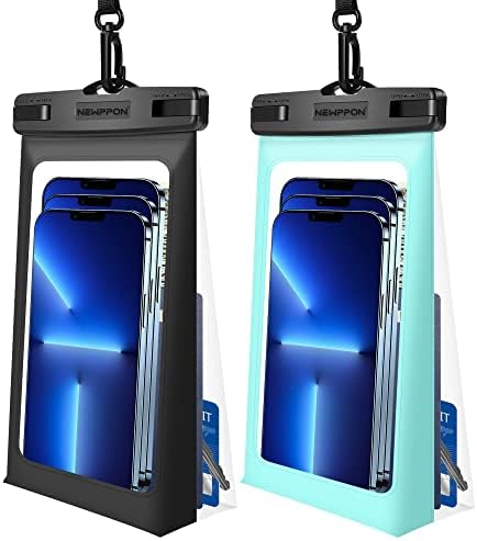 Newppon 2 Pack Floating Waterproof Phone Pouch - Universal Floatable Dry Bag Case for iPhone, Samsung Galaxy, and More