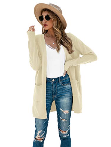 Image of TASAMO Cardigan Sweaters for Women Long Sleeve Open Front Casual Knit Fall Coat Oversized Soft Outwear with Pockets