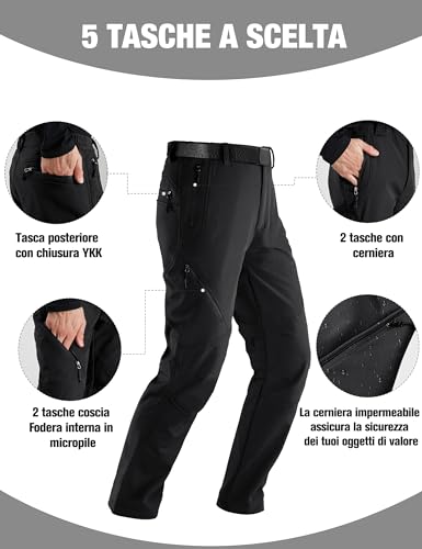 FREE SOLDIER Herren Winter wasserdichte Skihose Jagd Outdoor Hose Winddichte Thermohose Winterhose Softshellhose zum Klettern und Wandern