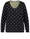 Strickpullover von SAMOON Samoon Damen Pullover mit Herzen leger Black Gemustert 50