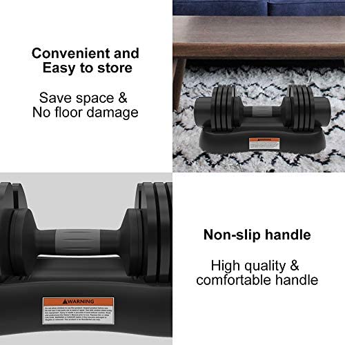 Bpulse 27.5Lb Single Adjustable Dumbbell Dial Adjustable Dumbbell With Handle And Weight Plate Fast Adjust Weight By Turning Handle, Great For Full Body Workout #TOP4