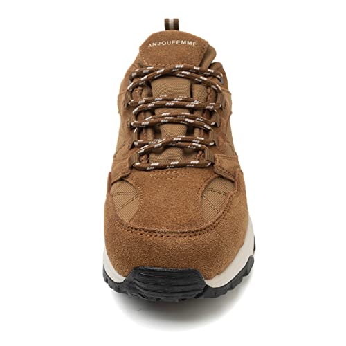 Anjoufemme Women's Hiking Shoes Waterproof Outdoor Fashion Sneakers,Breathable Walking Shoes For Women With Arch Support, Casual Lace Up Work Shoes Slip Resistant Rubber Outsole #TOP7