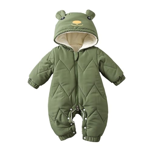 Generisch Manteau d'hiver 2025 Combinaison chaude Overall pour garçons Bébé combinaison d'hiver garçons, Vert armée., 0-3 mois