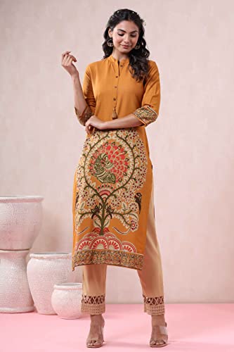 Image of Juniper Women's Rayon Printed Straight Kurta