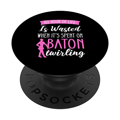 Majorette Baton Twirling. Baton Twirler PopSockets Swappable PopGrip, Black