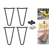 Patas de Metal para Mesa de 20 cm, Muebles de Bricolaje con Protectores de pies y Tornillos