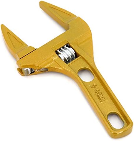 16-68mm Large Opening Adjustable Wrench, Lightweight Aluminum Alloy Short Handle Bathroom Wrench, Plumber Wrench Repair Tool for Washbasin, Tube, Nut Disassembly