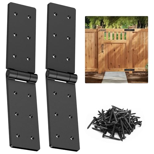 Heavy Duty Gate Hinges, 270 Degree Outdoor Hinge, Heavy Duty Hinges for Wood Fence, Shed, Barn Door, Outdoor Door (2 Pack)