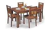 Shree Jeen Mata Enterprises Sheesham Wood Dining Table Set with 4 Chairs for Living Room | 4 Seater Dining Table Set | Mahogany