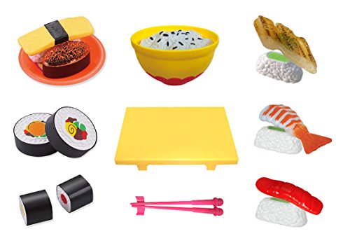 Liberty Imports Pretend Play Cooking Cutting Foods Set - Kitchen Fun Cuttable Food Toys - Early Development Educational Gift for 2, 3, 4, 5, 6 Year Old Kids, Boys, Girls (Sushi)