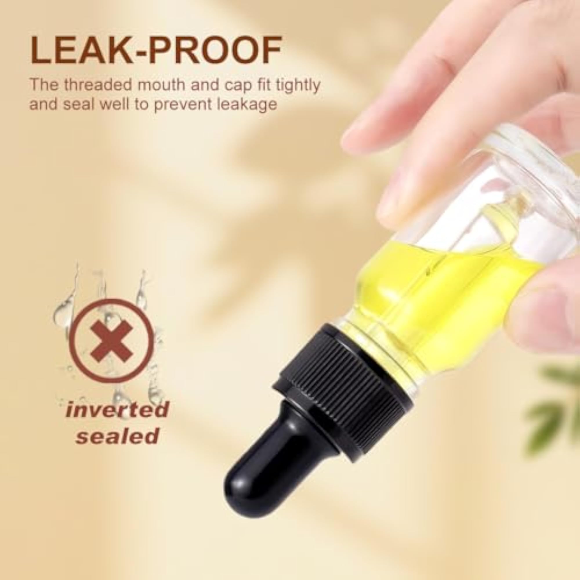 5Pcs 10Ml Plastic Dropper Bottles for Essential Oils