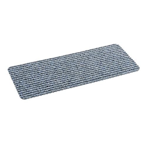 Astra Fußmatte innen Silber Schmutzfangmatte rutschfest – Türmatte 25x60 cm wasserabweisend – Rib Line strapazierfähiger Fußabtreter antistatisch