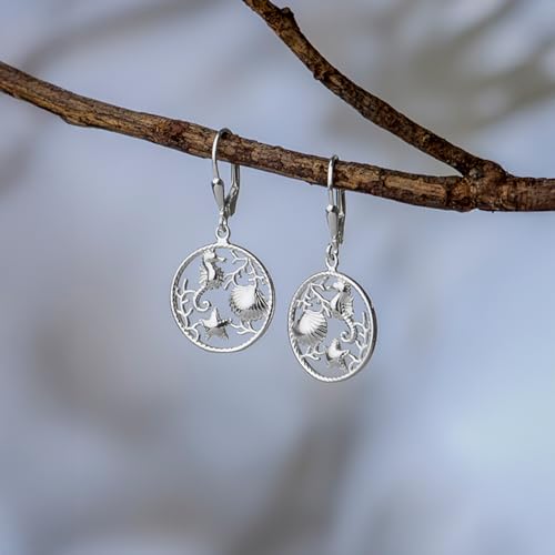 Image of TRUESILVER ACPL 925 Sterling Silver BIS Hallmarked Designer Drop & Dangle Leverback Earrings for Women