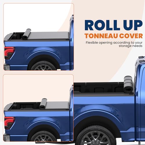 Image of KUIPERAUTO Soft Roll-up Truck Bed Tonneau Cover Compatible for 1982-2011 Ford Ranger 6' Bed