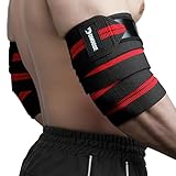 DMoose エルボースリーブ エルボーラップ ウエイトリフティング、ベンチプレス、クロストレーニング、パワーリフティング用 男女兼用 - 40" ナイロン製 (1ペア) エルボースリーブ 筋トレ