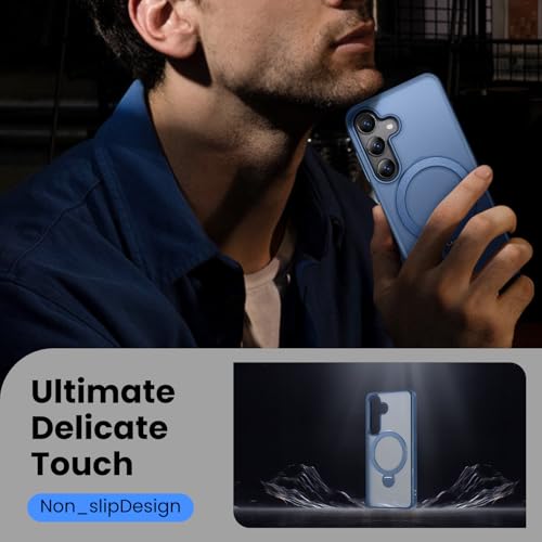 360° Rotatable Stand for Samsung Galaxy S25 Plus Case Magnetic with Screen Protector X1 & Camera Lens Protector*1, Compatible with MagSafe, 16FT Mil-Grade Shockproof for Samsung S25 + Case 6.7", Blue by Bitowik - Used condition - Image 7
