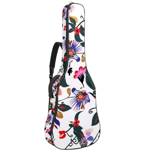 Housse universelle pour guitare à motif floral rouge et grand rangement