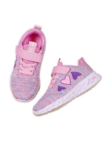 Tanleewa Girls Non-Slip Safety Athletic Sneakers Hook and Loop Waling Running Shoes4