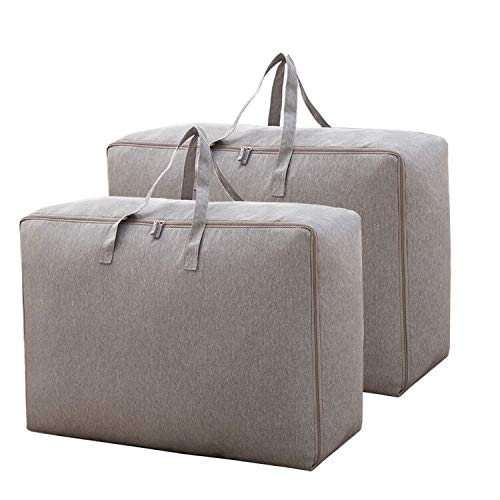 Aufbewahrungstasche für Decke oder Kleidung, sicheres und stabiles Material, langlebig für mehrere Funktionen und feuchtigkeitsbeständig (grau, 2 Stück, 70 x 50 x 30 cm) Cover