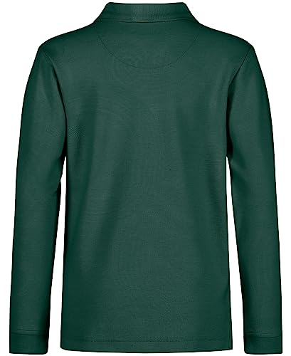 Image of Nautica Boys' School Uniform Long Sleeve Polo Shirt, Button Closure, Comfortable, Breathable Fabric