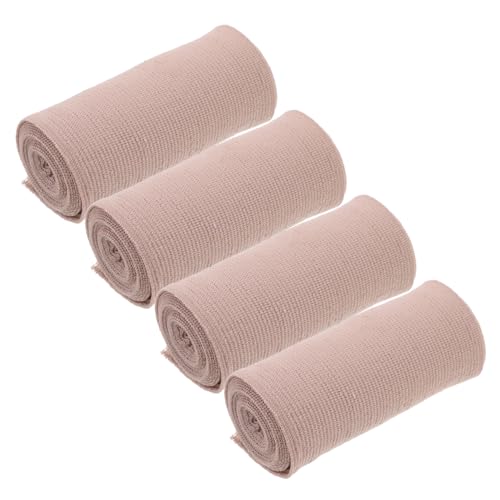 SOESFOUFU 100mm Wide Cotton Elastic Bandage Roll Gauze Skin Tone 4.5m/roll for Sports Wrist Stomach Emergency Care