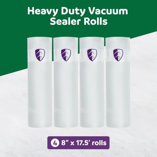 Image of FoodSaver Heavy Duty Vacuum Sealer Rolls, 4 Pack 8 inch x 17.5' Rolls (70 Total Feet), 30% Thicker BPA-Free Bags for Food Storage, Sous Vide, Meal Prep