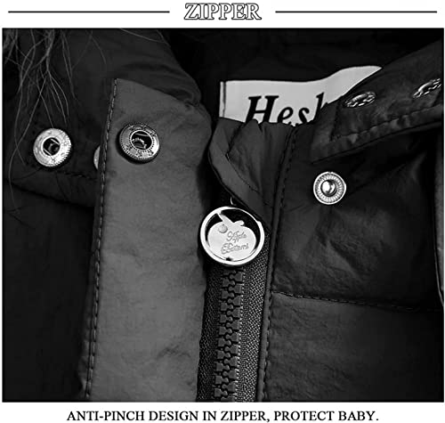 Heavkin Baby Boys Girls Snowsuit Infant Winter Clothes Toddler Jumpsuit Kids Warm Hooded Down Jacket Coat + Ski Bib Pants, Black, 4T #TOP5