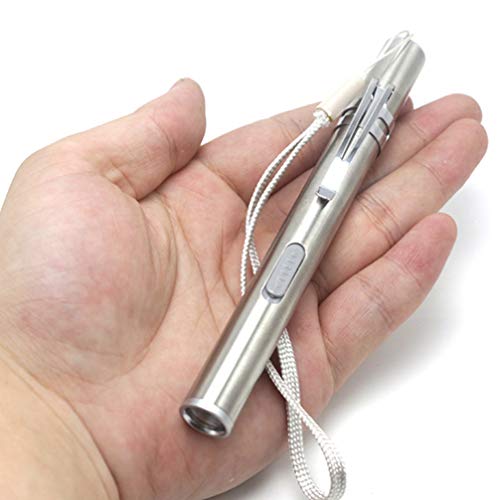 Mobestech Lanterna de LED recarregável USB para uso de diagnóstico de emergência com clipe (luz bran