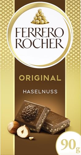 Ferrero Rocher Tafel - Original Milchschokolade mit Haselnuss – Ostergeschenk für Familie und Freunde – 1 x 90 g Schokoladentafel