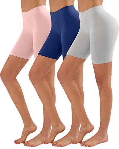Image of YADIFEN Slip Shorts for Under Dresses Women Seamless Anti Chafing Underwear Shaping Boyshort Smooth Thigh Biker Short Panties