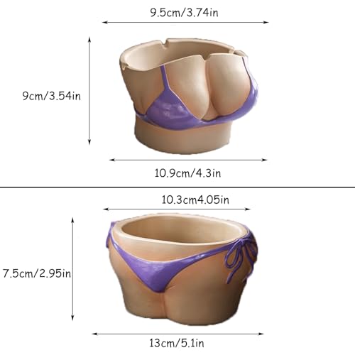 Zabawna popielniczka z żywicy bikini - kreatywna przenośna dekoracja do domowego biura, baru i imprez na świeżym powietrzu - nowoczesna dekoracyjna ozdoba i unikalna rzeźba rzemieślnicza